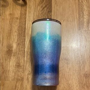 Iridescent Blue and White Tumbler